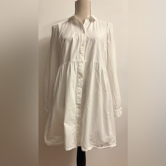 ASOS Dresses & Skirts - ASOS White Dress Size 4 Button Down Long Sleeve Cotton